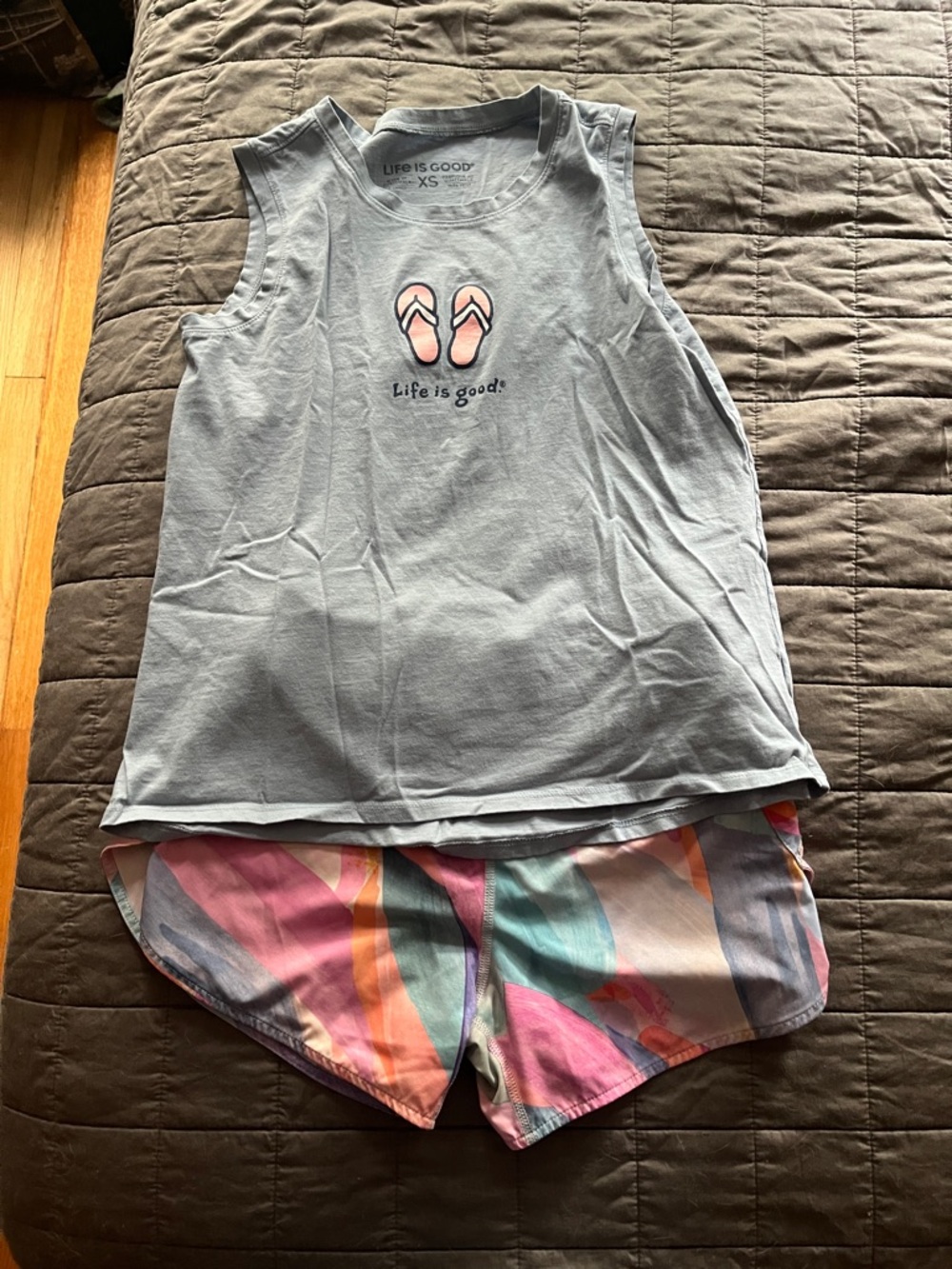 Life is Good tank top and coordinating shorts